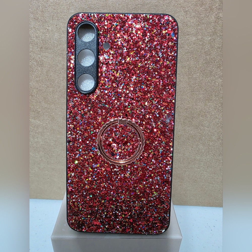 Source Unknown Red Glitter Phone Case with Ring Holder